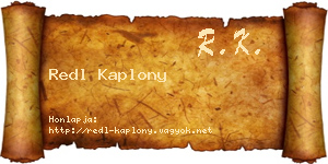 Redl Kaplony névjegykártya
